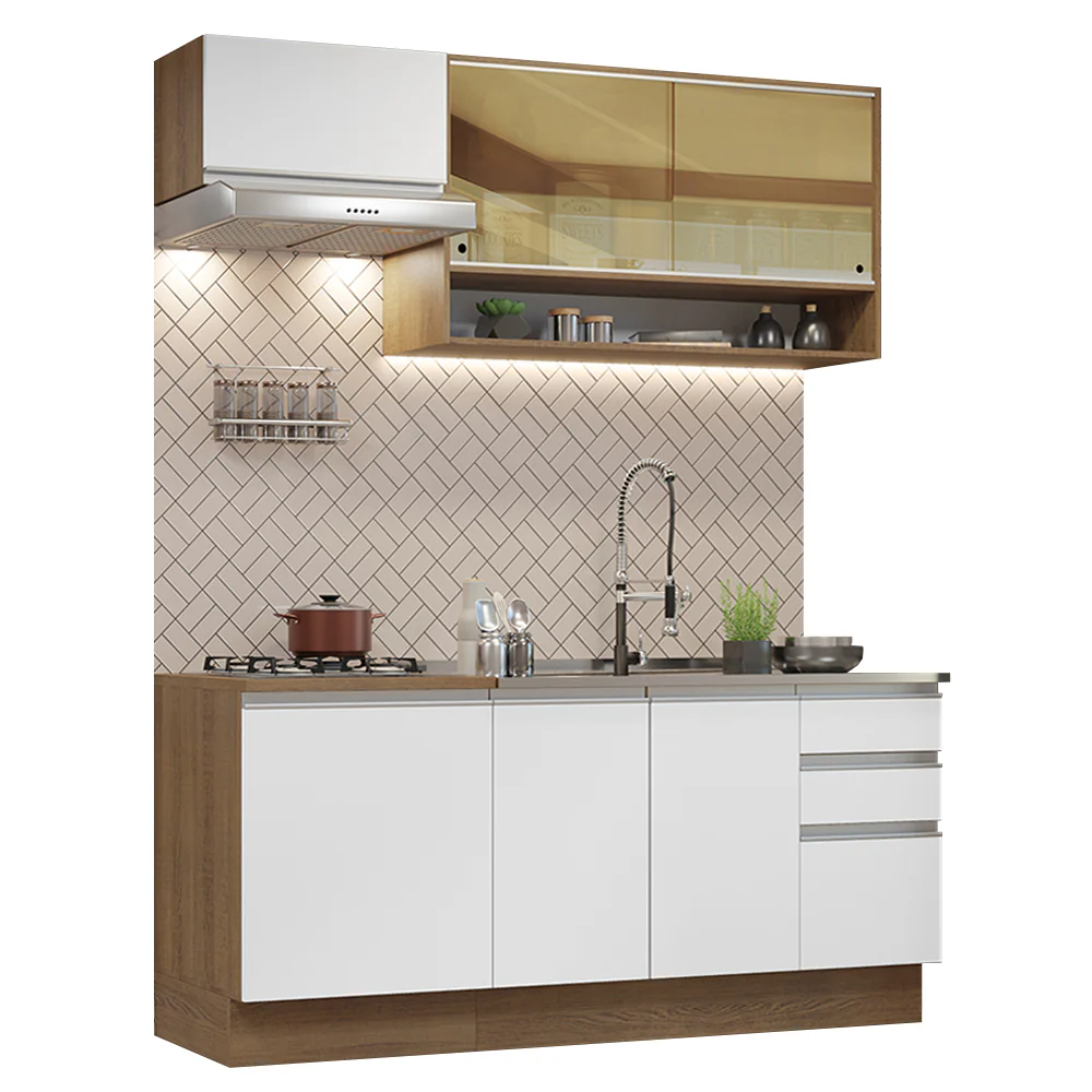 Combo de Cocina 180cm Marrón/Blanco Glamy Madesa 08 - Image 3