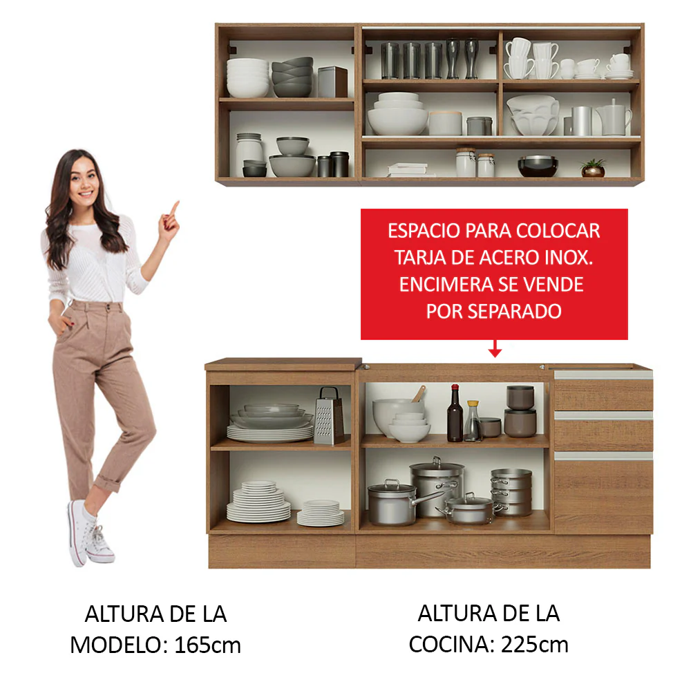 Combo de Cocina 180cm Marrón Glamy Madesa 06 - Image 4
