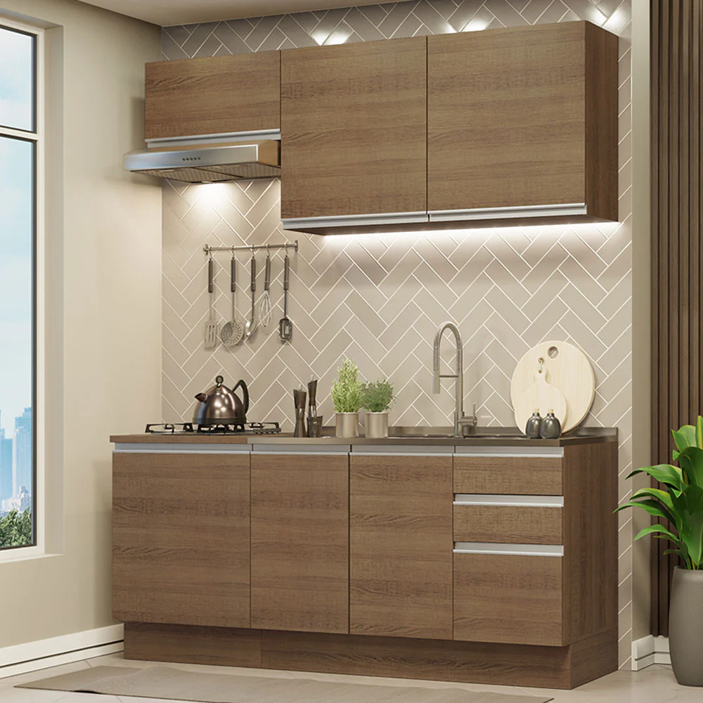 Combo de Cocina 180cm Marrón Glamy Madesa 07
