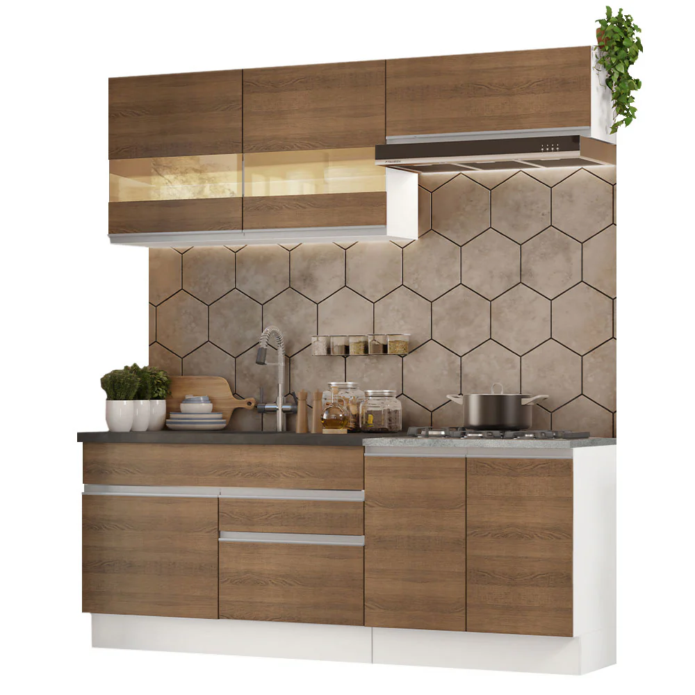 Combo de Cocina 200cm Glamy Madesa 07 - Blanco - Image 3