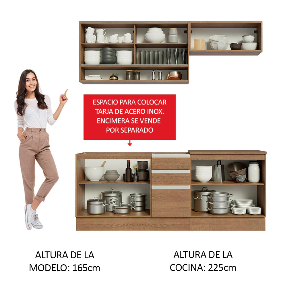 Combo de Cocina 200cm Marrón Glamy Madesa 03 - Image 4