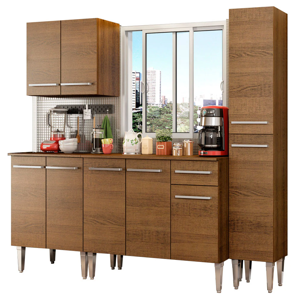 Combo de Cocina 201cm Emilly Sing Madesa 01 - Marrón - Image 3