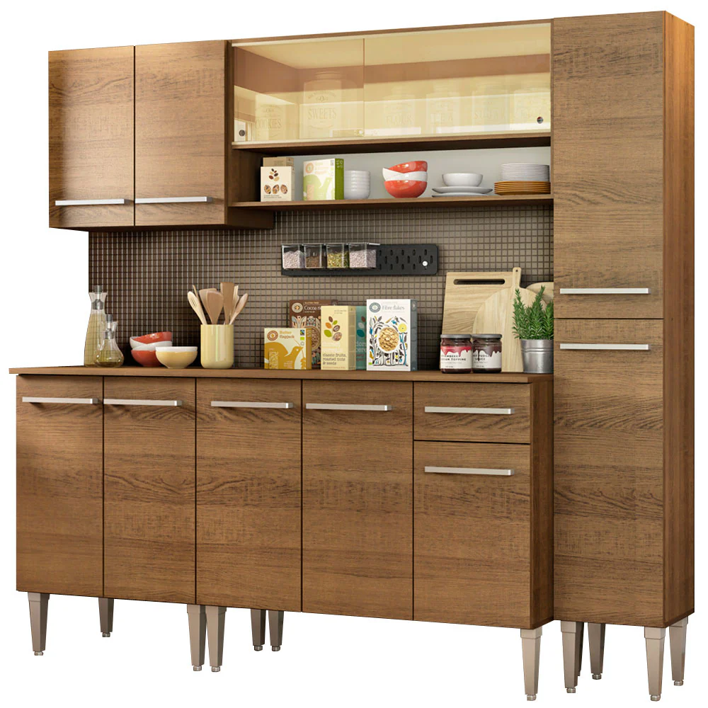 Combo de Cocina 201cm Emilly Sky Madesa 04 - Marrón - Image 2