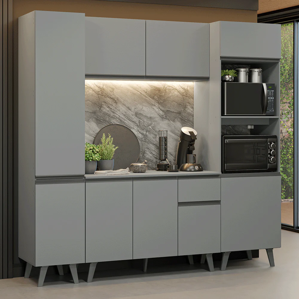 Combo completo de Cocina 220cm Gris Nice Madesa 05