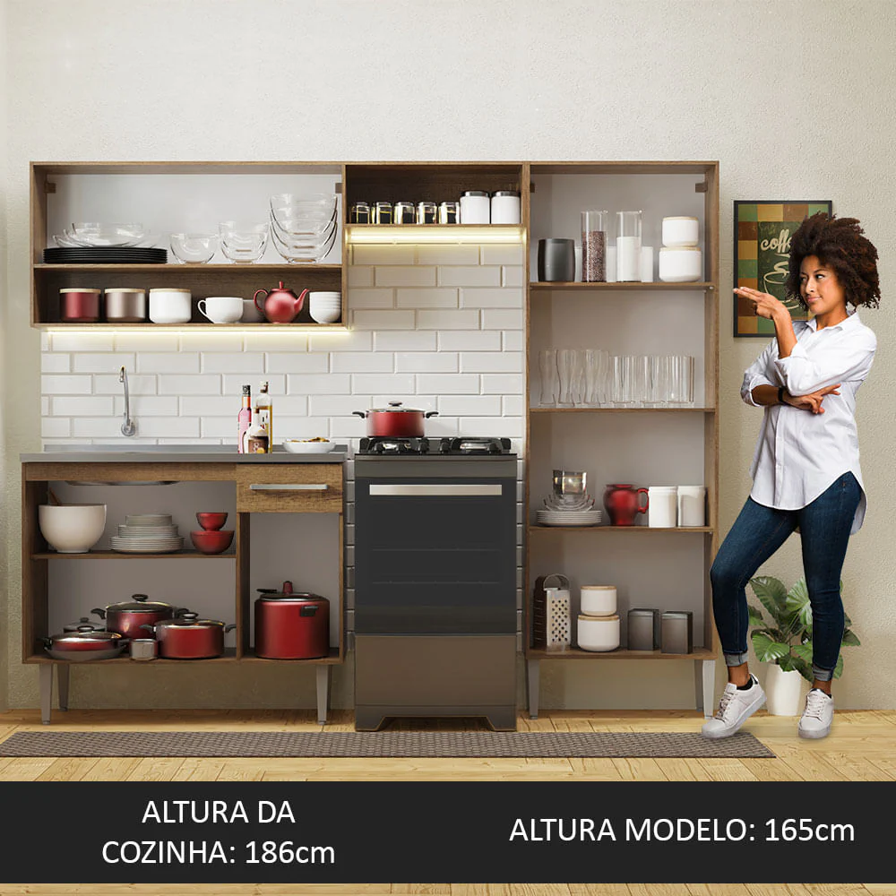 Combo completo de Cocina 229cm Con Bacha Emilly Madesa 10 - Image 6