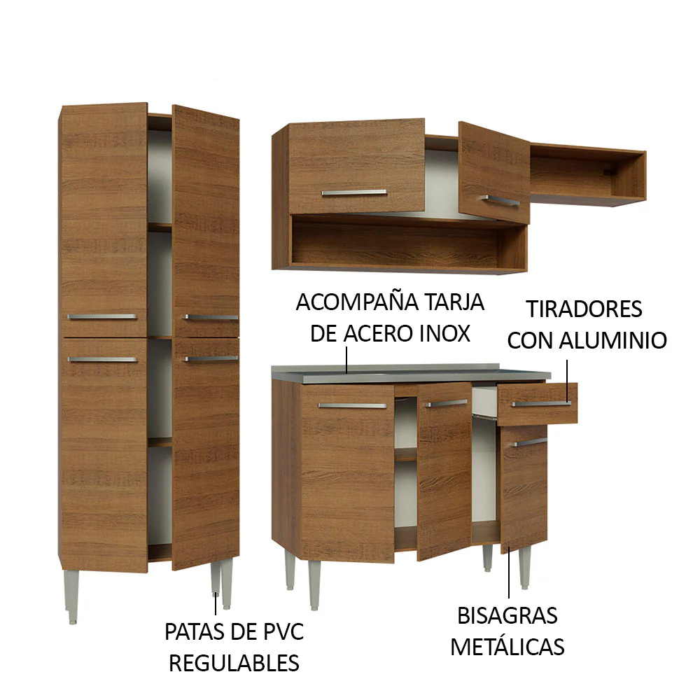 Combo completo de Cocina 229cm Con Bacha Emilly Madesa 12 - Image 4