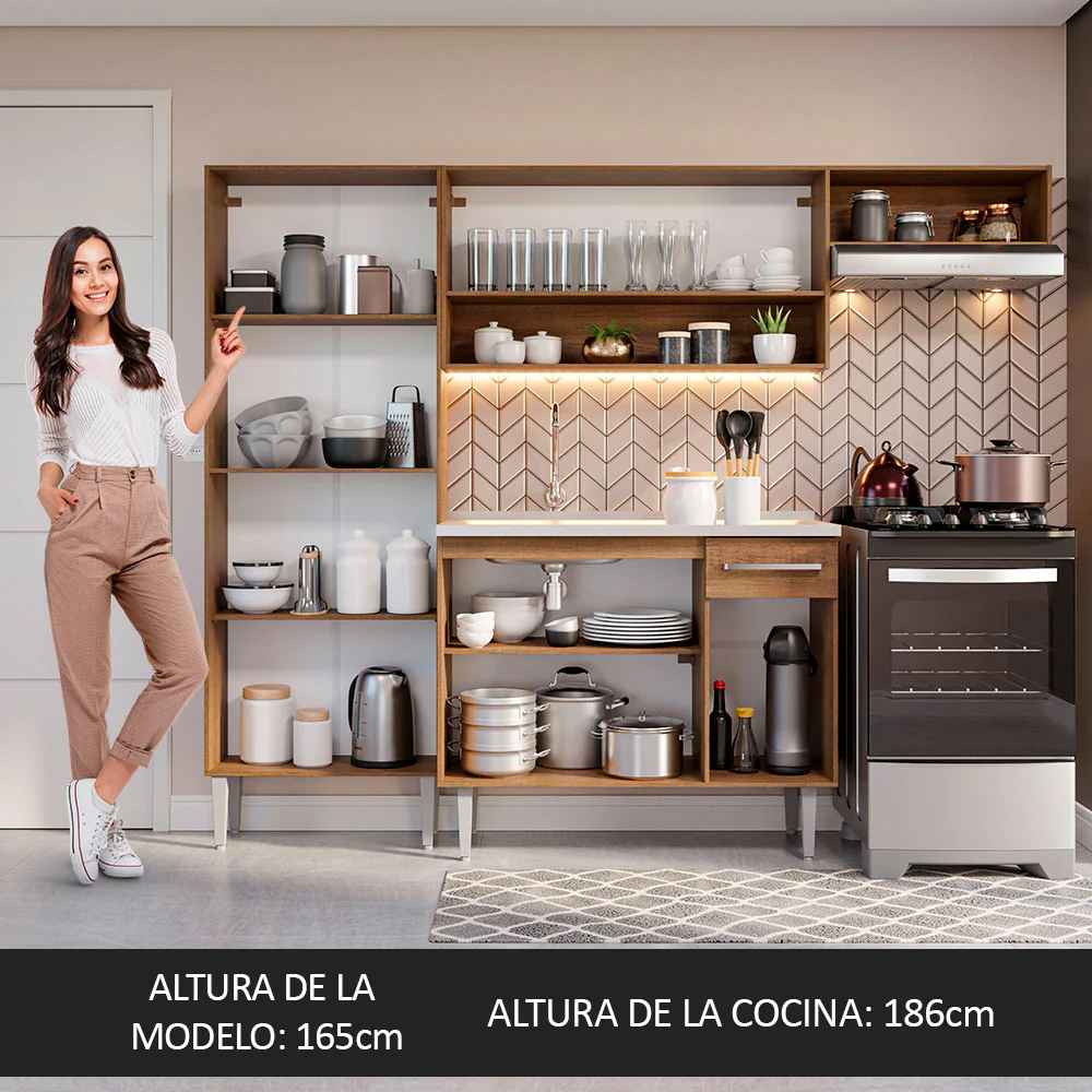 Combo completo de Cocina 229cm Con Bacha Emilly Madesa 12 - Image 5