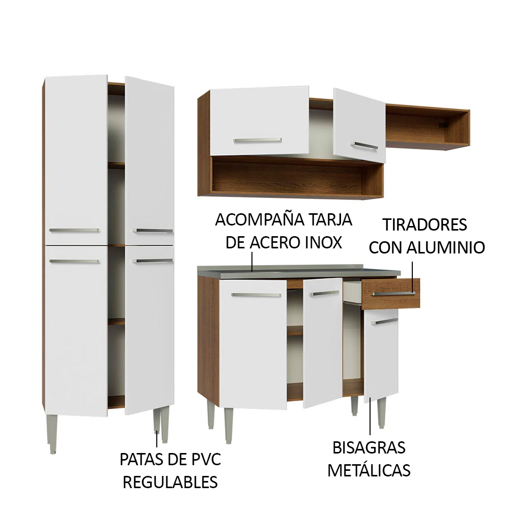 Combo completo de Cocina 229cm Con Bacha Emilly Madesa 12 - Image 4