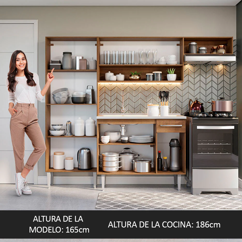 Combo completo de Cocina 229cm Con Bacha Emilly Madesa 12 - Image 5