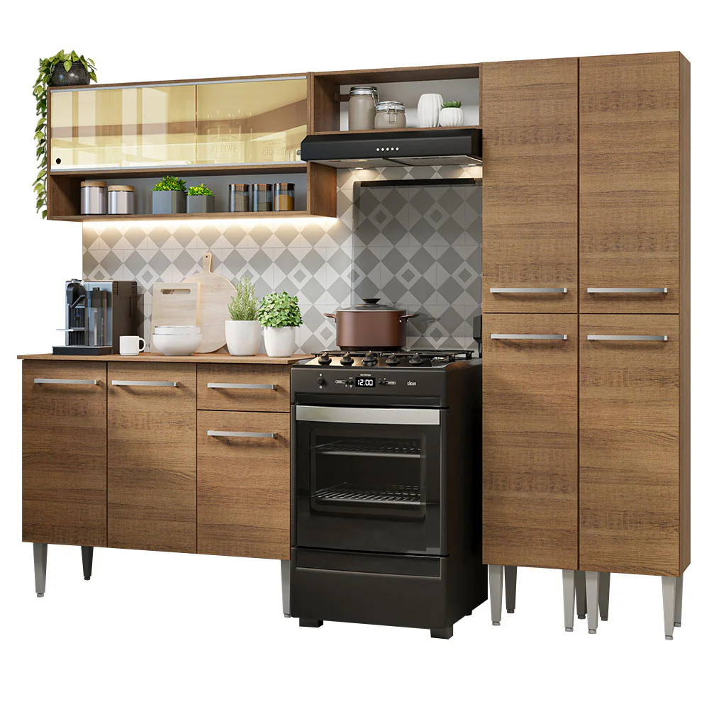 Combo completo de Cocina 229cm Emilly Madesa 04 - Marrón - Image 3