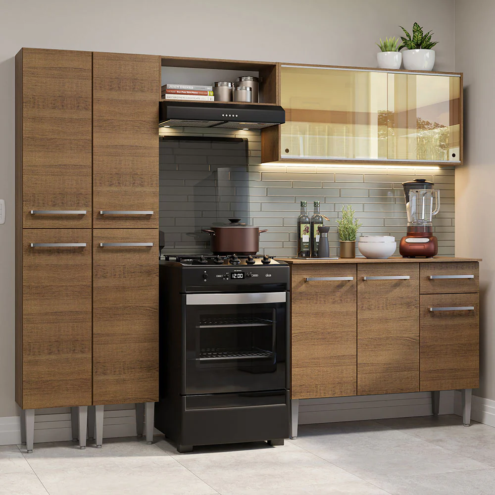 Combo completo de Cocina 229cm Emilly Madesa 06 - Marrón