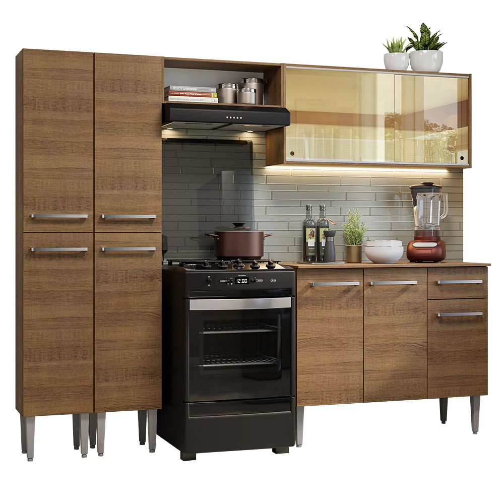 Combo completo de Cocina 229cm Emilly Madesa 06 - Marrón - Image 3