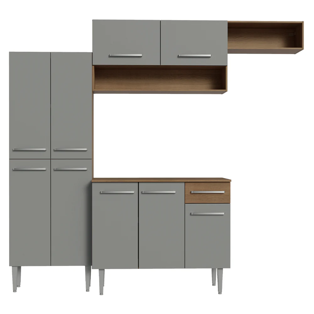 Combo completo de Cocina 229cm Marrón/Gris Emilly 18 - Image 4