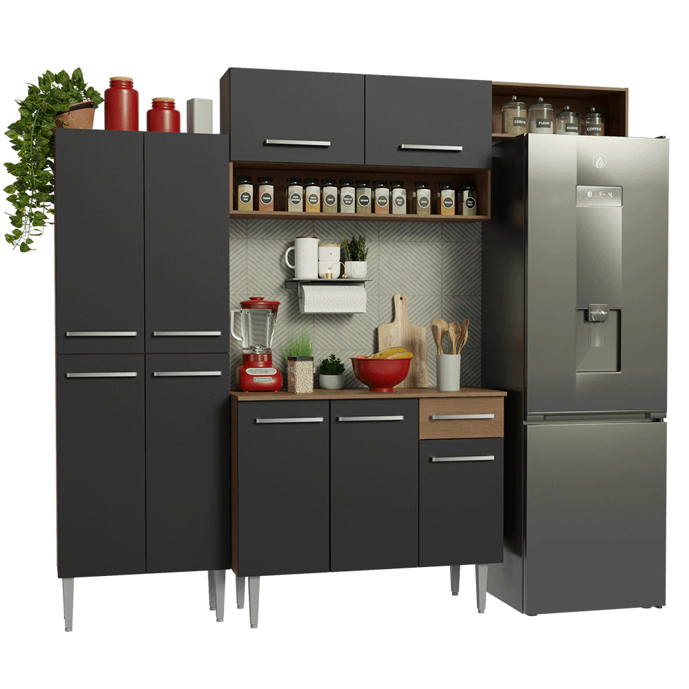 Combo completo de Cocina 229cm Marrón/Negro Emilly 18 - Image 3