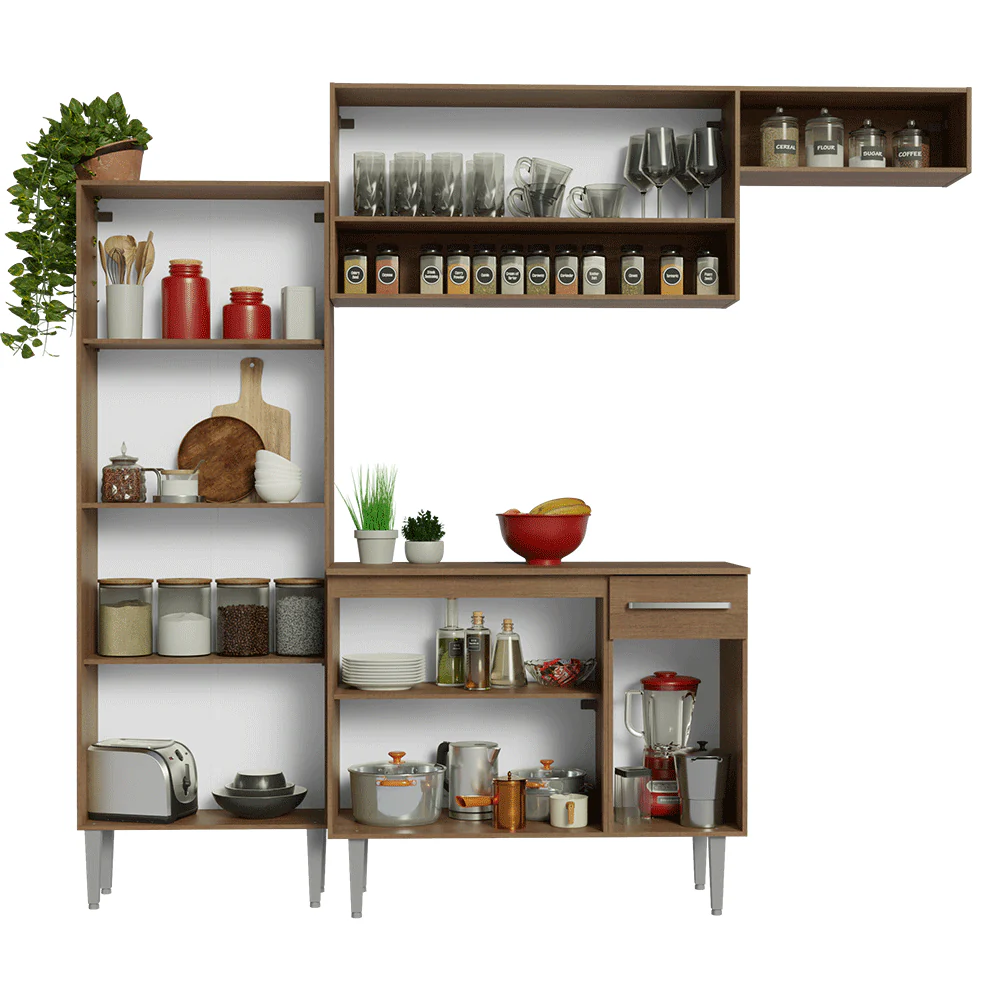 Combo completo de Cocina 229cm Marrón/Negro Emilly 18 - Image 5