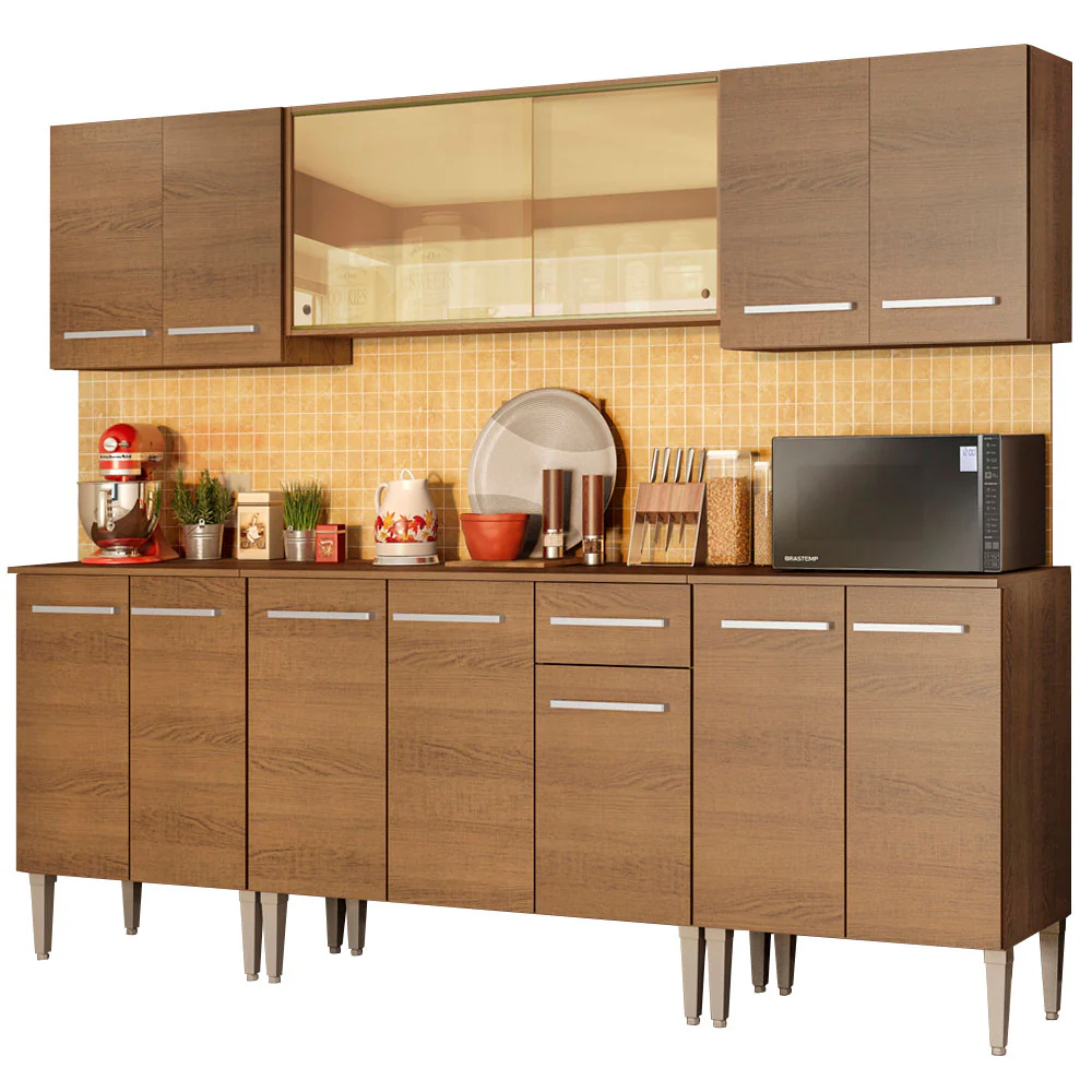 Combo completo de Cocina 233cm Emilly Fire Madesa 03 - Marrón - Image 3