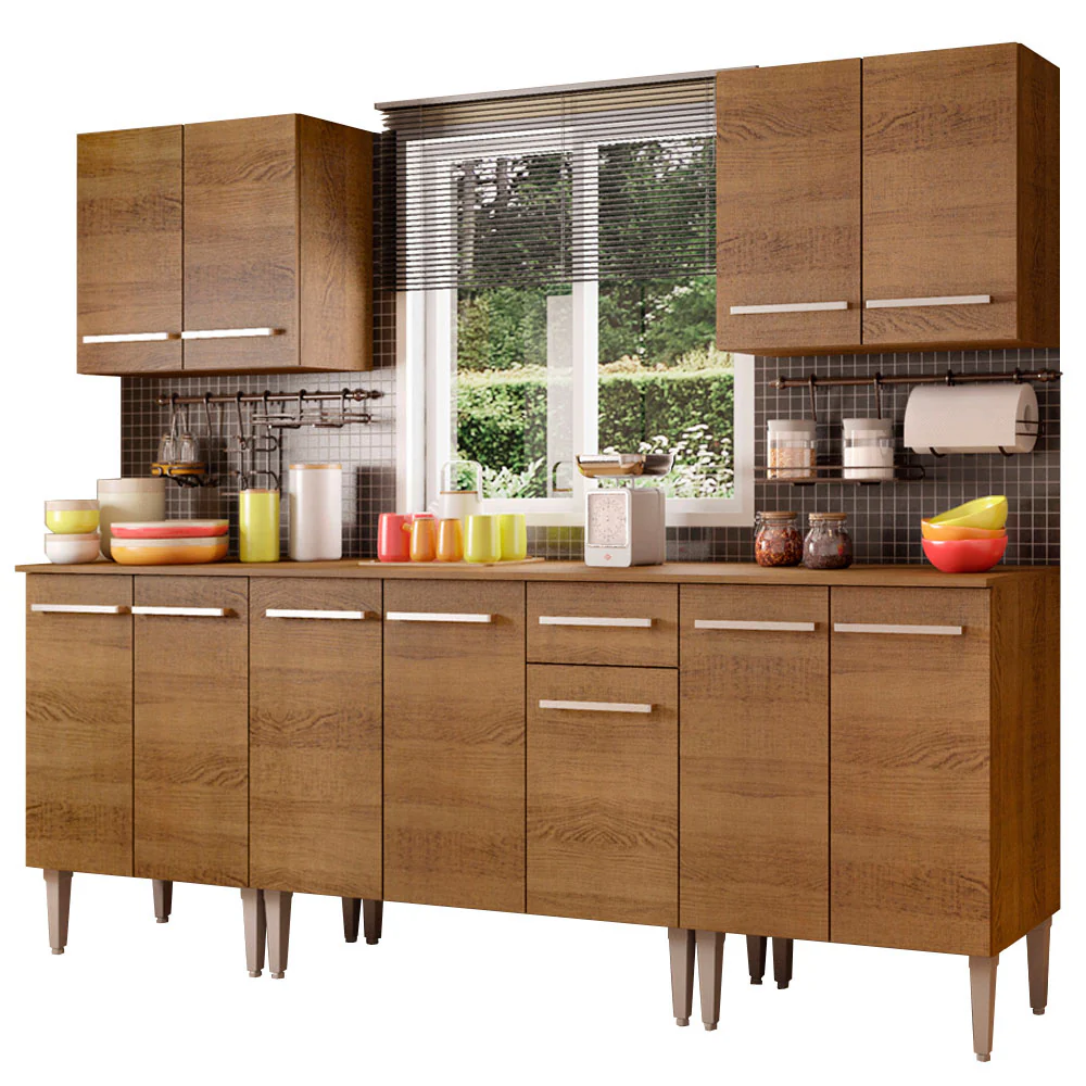 Combo completo de Cocina 233cm Emilly King Madesa 01 - Marrón - Image 3