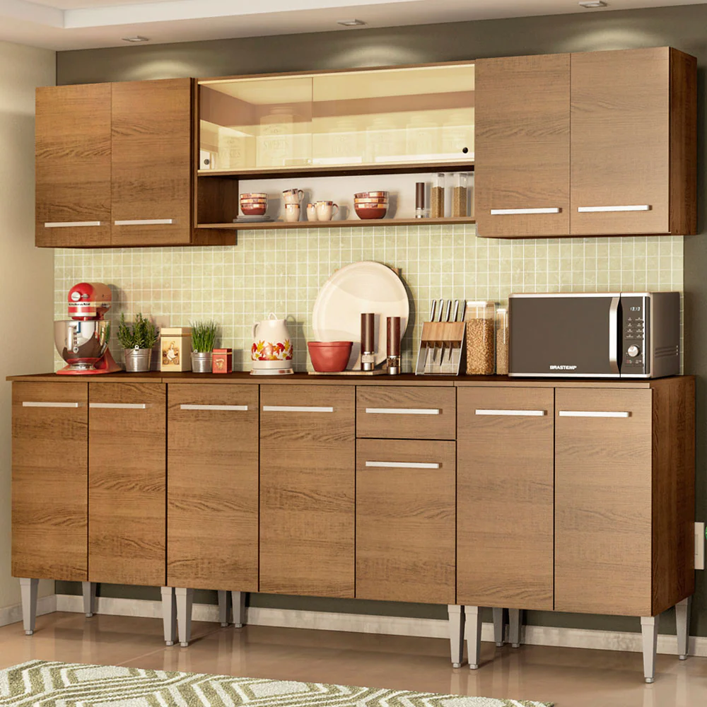 Combo completo de Cocina 233cm Emilly Smile Madesa 04 - Marrón