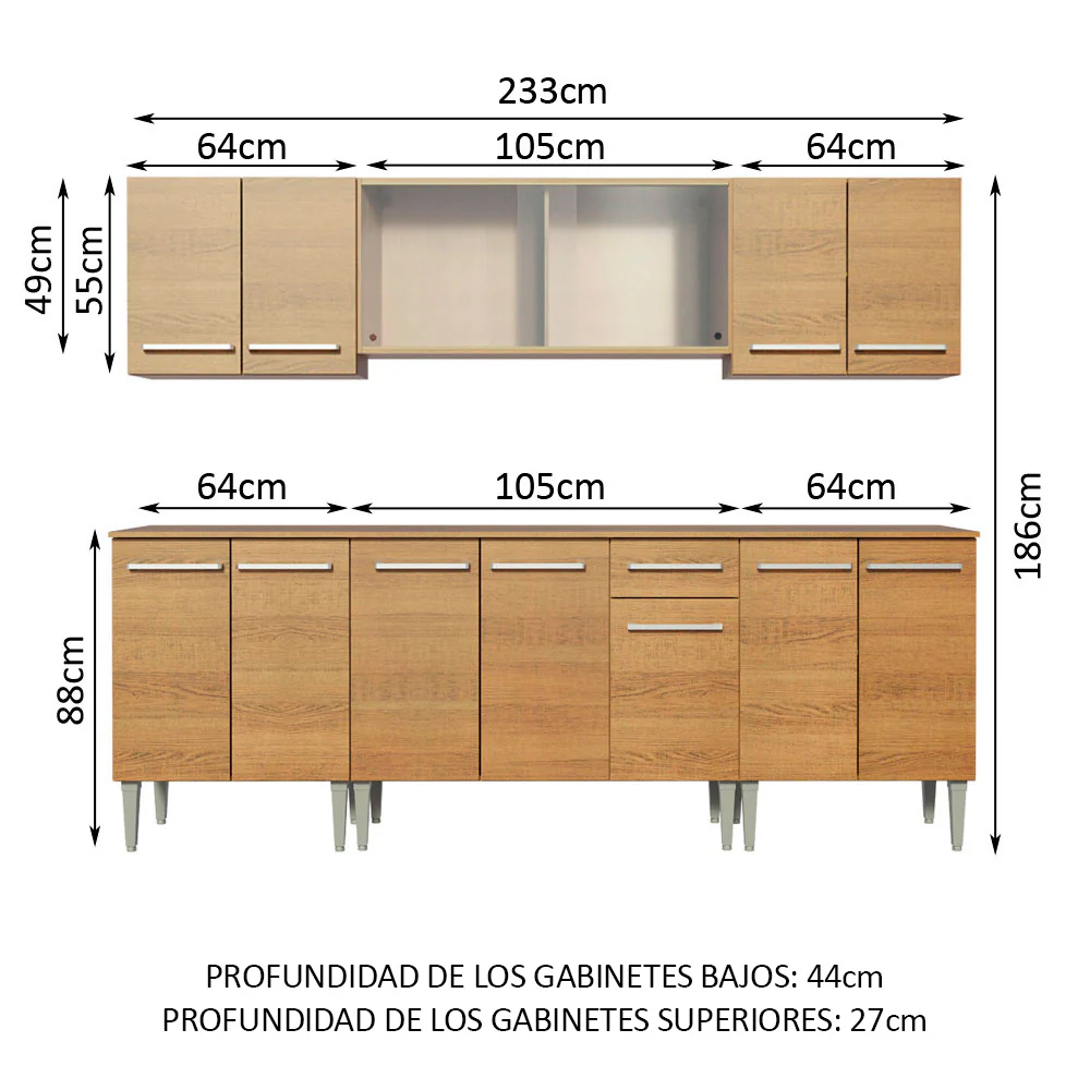Combo completo de Cocina 233cm Emilly Wind Madesa 02 - Image 2