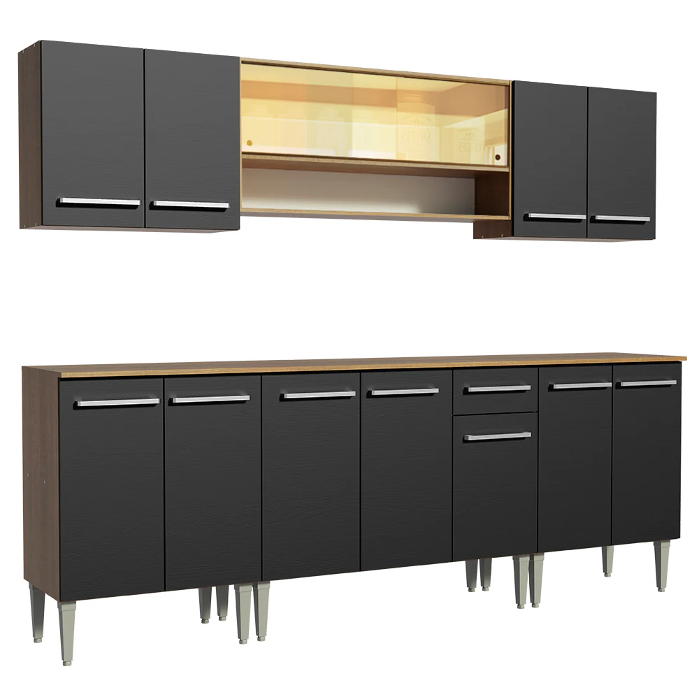 Combo completo de Cocina 233cm Marrón/Negro Emilly Smile Madesa 04 - Image 9
