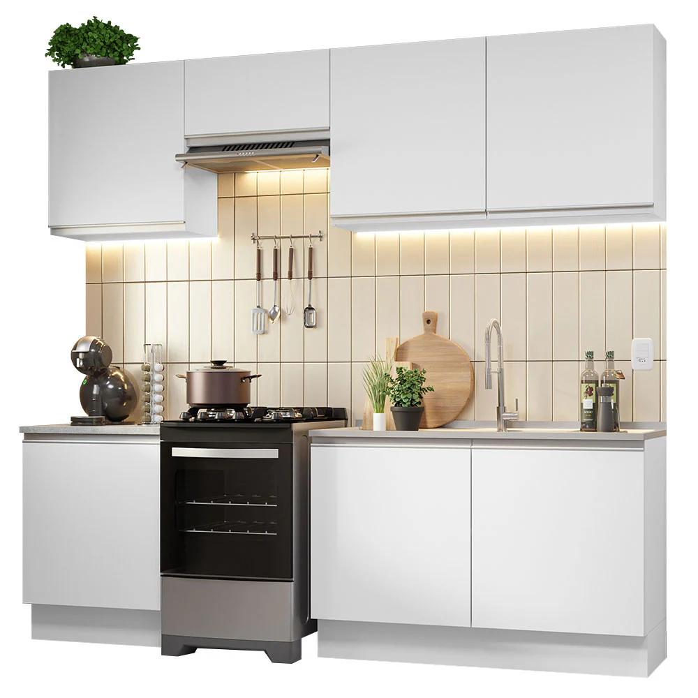 Combo completo de Cocina 240 cm Blanco Glamy Madesa 09 - Image 3