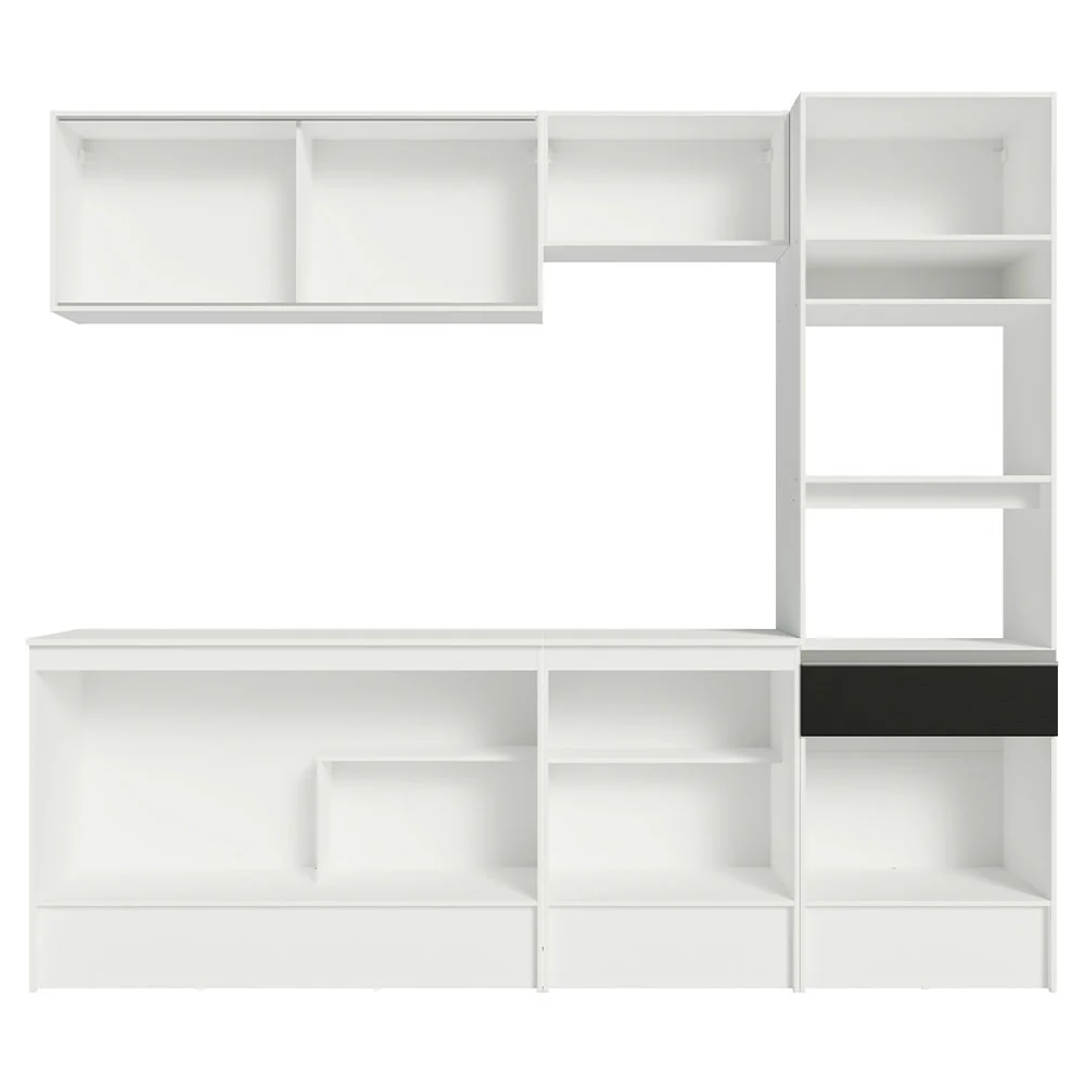 Combo Completo de Cocina 240 cm Blanco/Negro Diamante Madesa 06 - Image 8