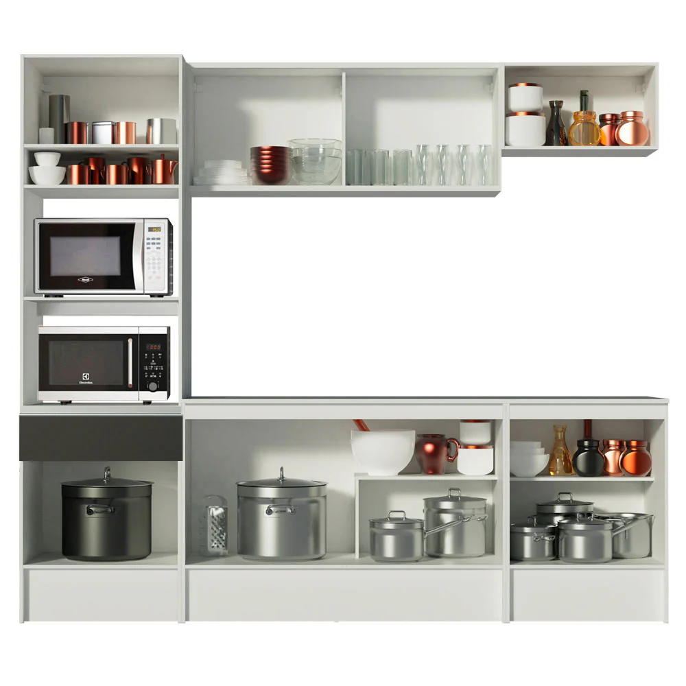 Combo Completo de Cocina 240 cm Blanco/Negro Topazio Madesa - Image 7