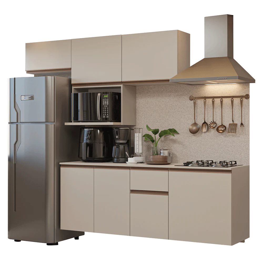 Combo completo de Cocina 240 cm Flotante Crema Nice Madesa 07 - Image 3
