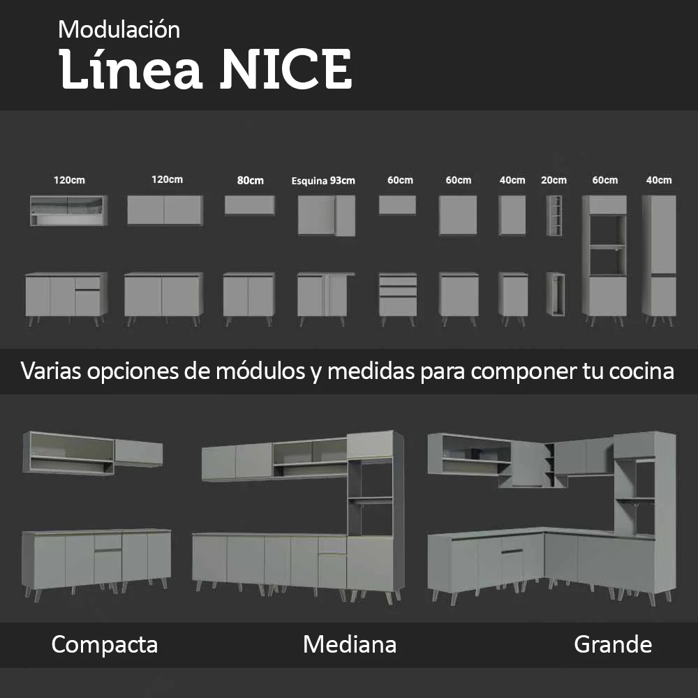 Combo Completo de Cocina 240 cm Gris Nice Madesa 03 - Image 10