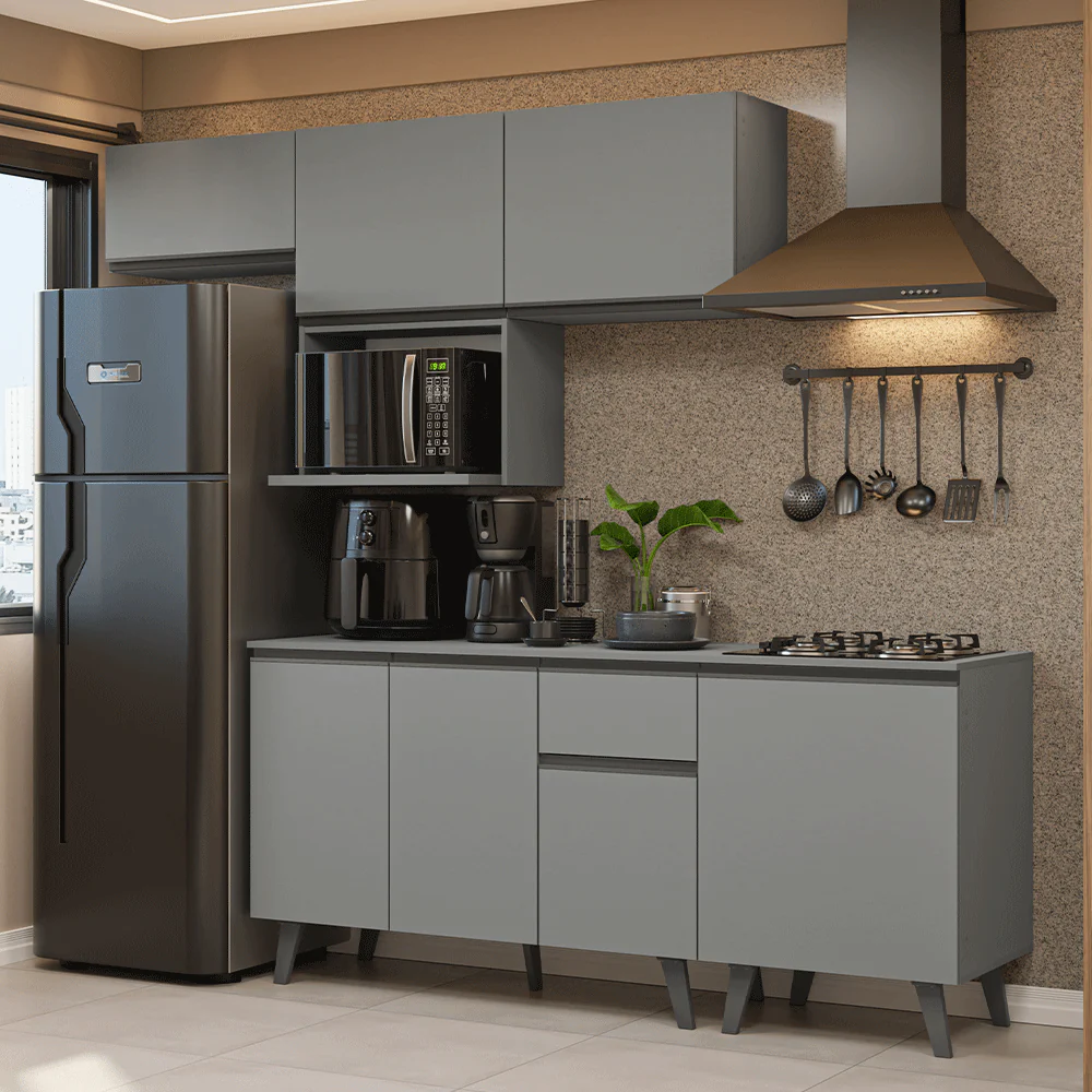 Combo completo de Cocina 240 cm Gris Nice Madesa 06