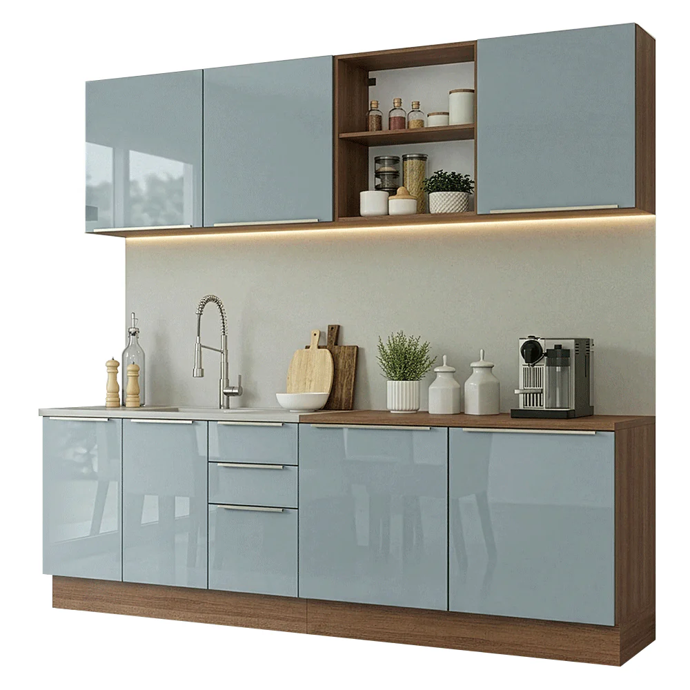 Combo completo de Cocina 240 cm Marrón/Gris Lux Madesa 09 - Image 3