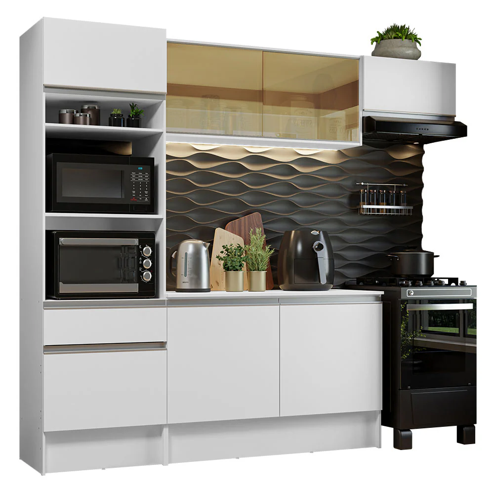 Combo completo de Cocina 240cm Blanco Diamante Madesa 02 - Image 2