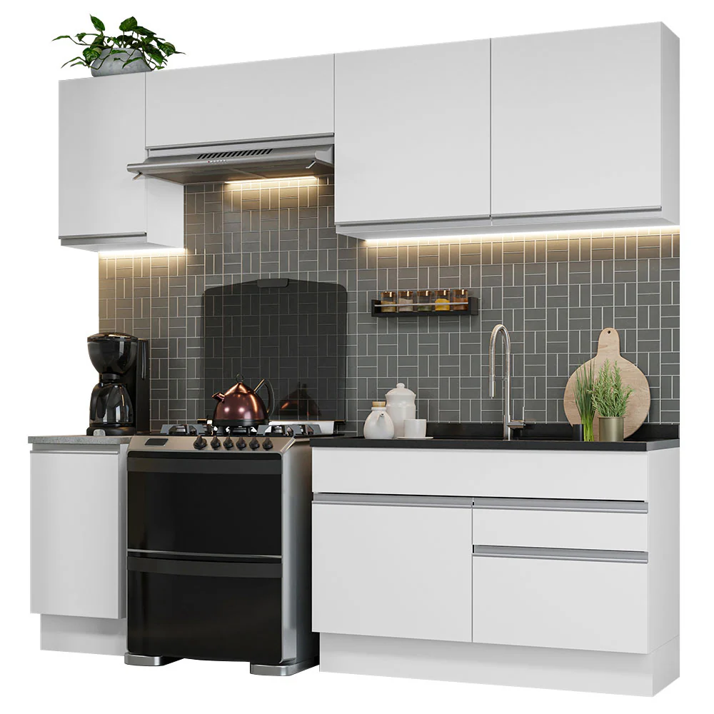 Combo completo de Cocina 240cm Blanco Glamy 07 - Image 3