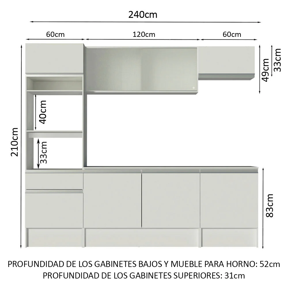 Combo completo de Cocina 240cm Blanco Topazio - Image 2