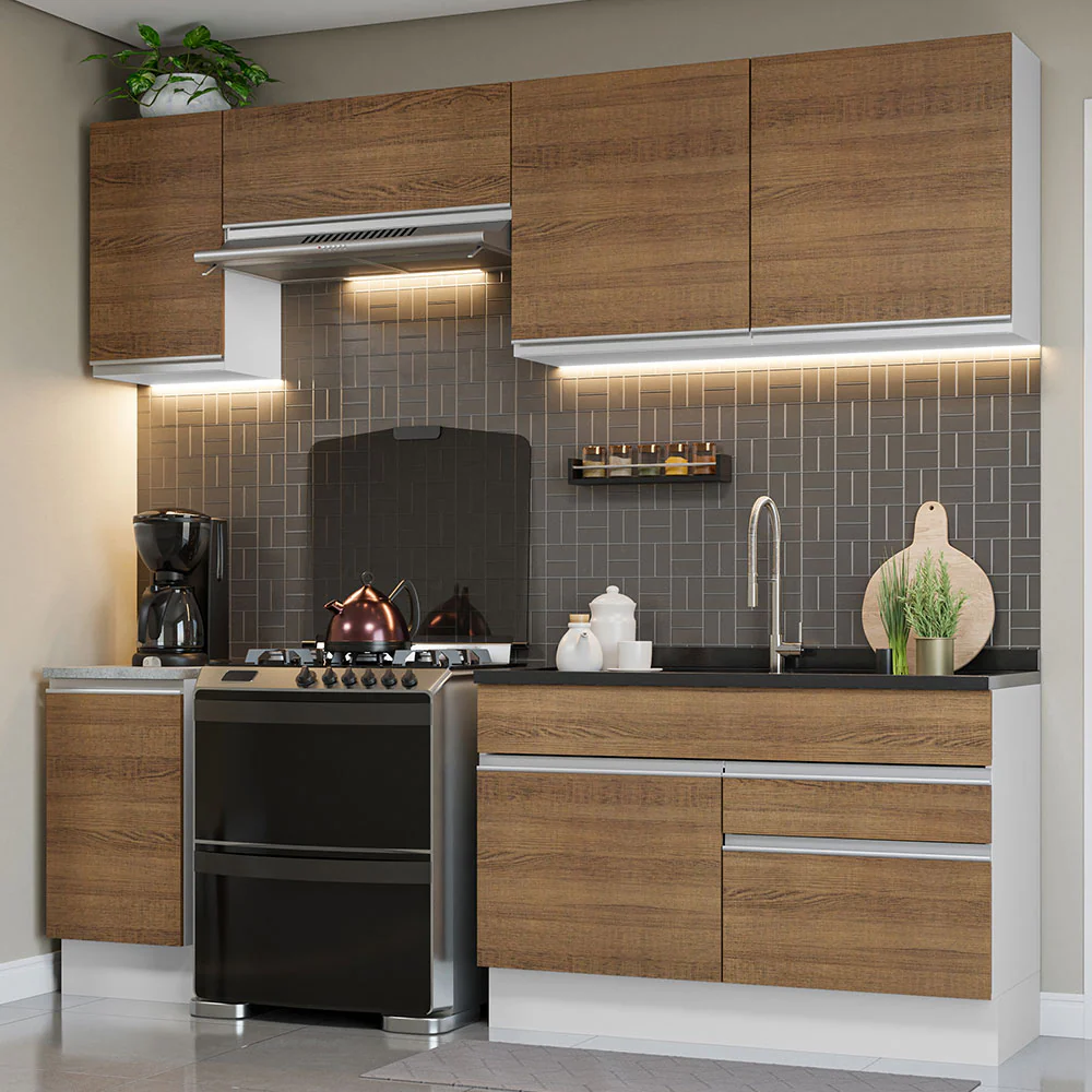 Combo completo de Cocina 240cm Glamy Madesa 07 - Blanco
