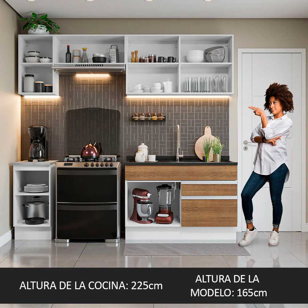 Combo completo de Cocina 240cm Glamy Madesa 07 - Blanco - Image 5