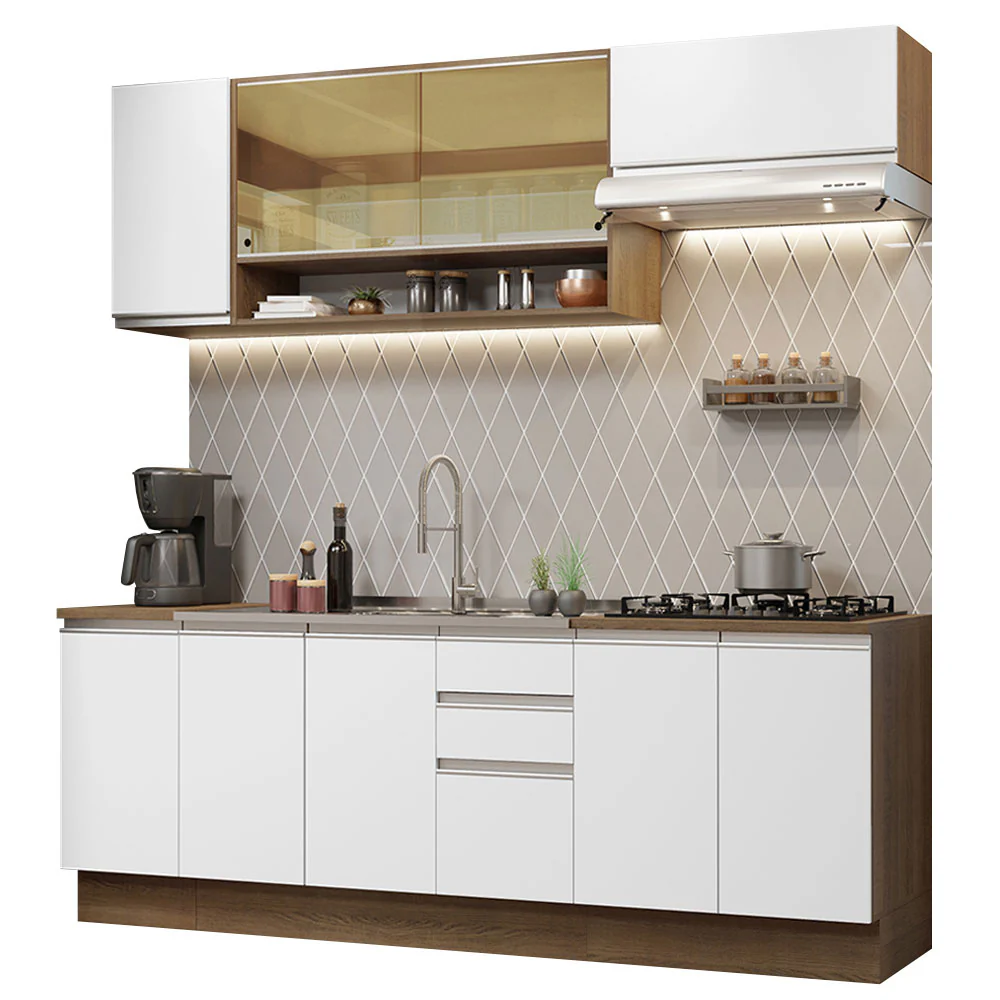 Combo completo de Cocina 240cm Marrón/Blanco Glamy Madesa 03 - Image 3