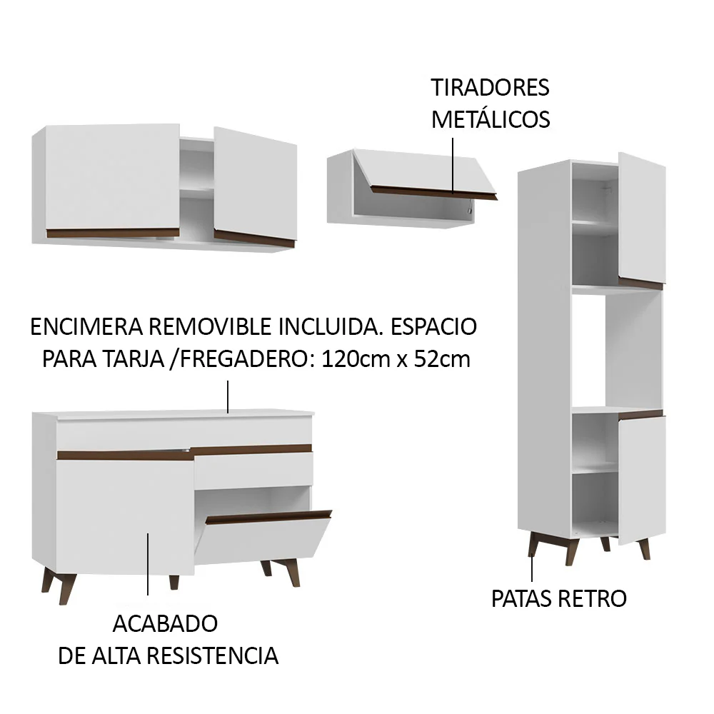Combo completo de Cocina 250cm Blanco Reims Madesa 06 - Image 4