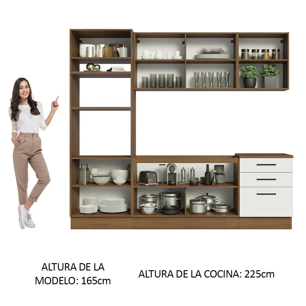 Combo completo de Cocina 250cm Marrón/Blanco Agata Madesa 01 - Image 4