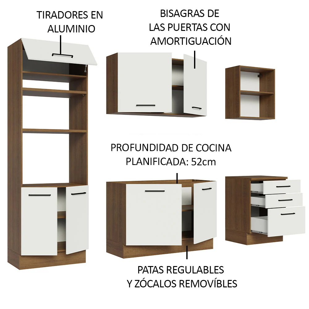 Combo completo de Cocina 250cm Marrón/Blanco Agata Madesa 01 - Image 5