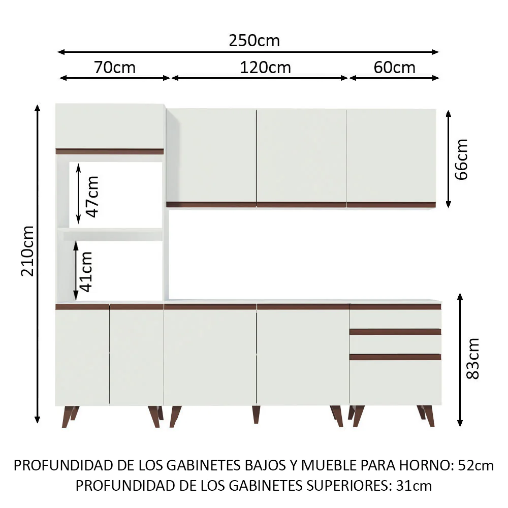 Combo completo de Cocina 250cm Reims Blanco - Image 2