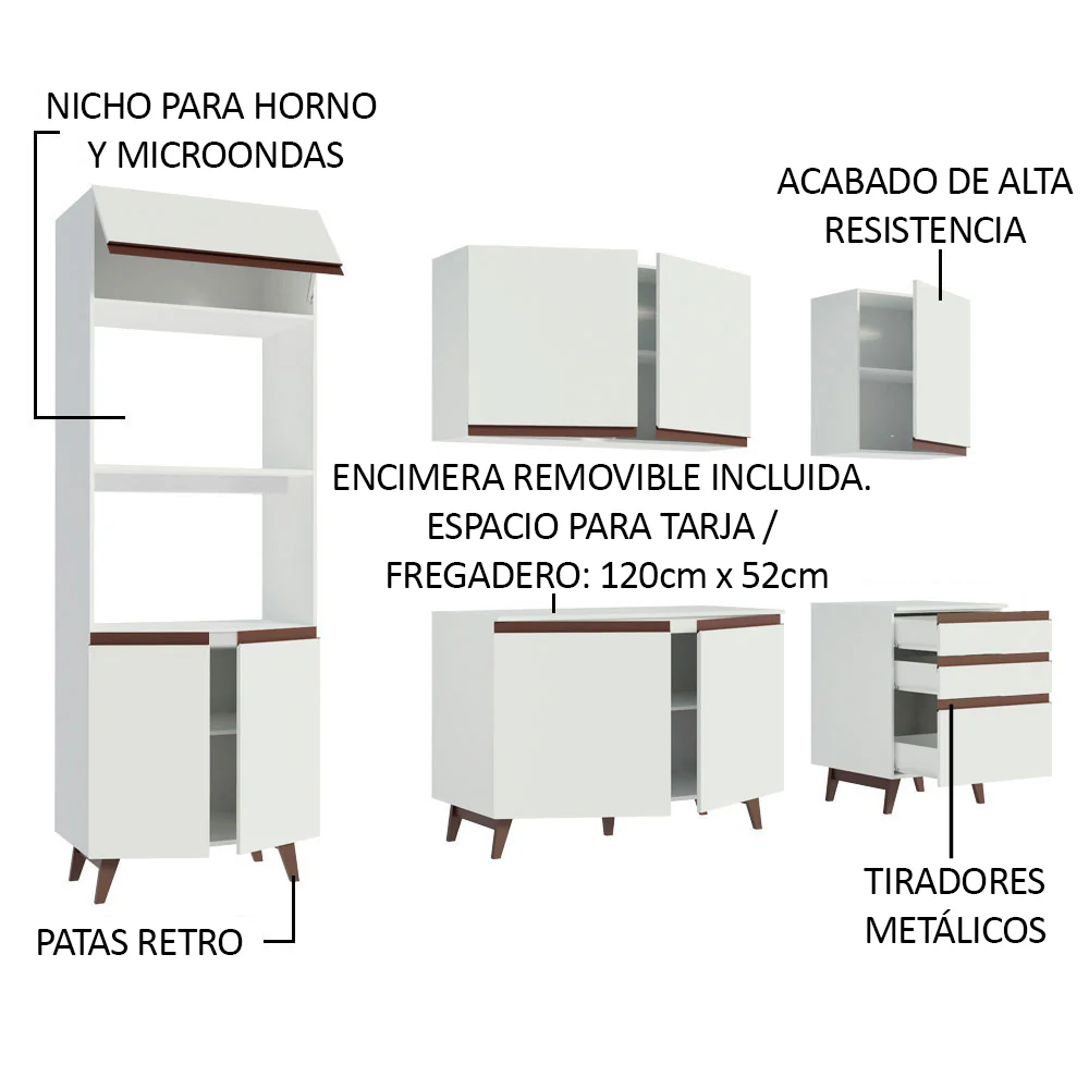 Combo completo de Cocina 250cm Reims Blanco - Image 6