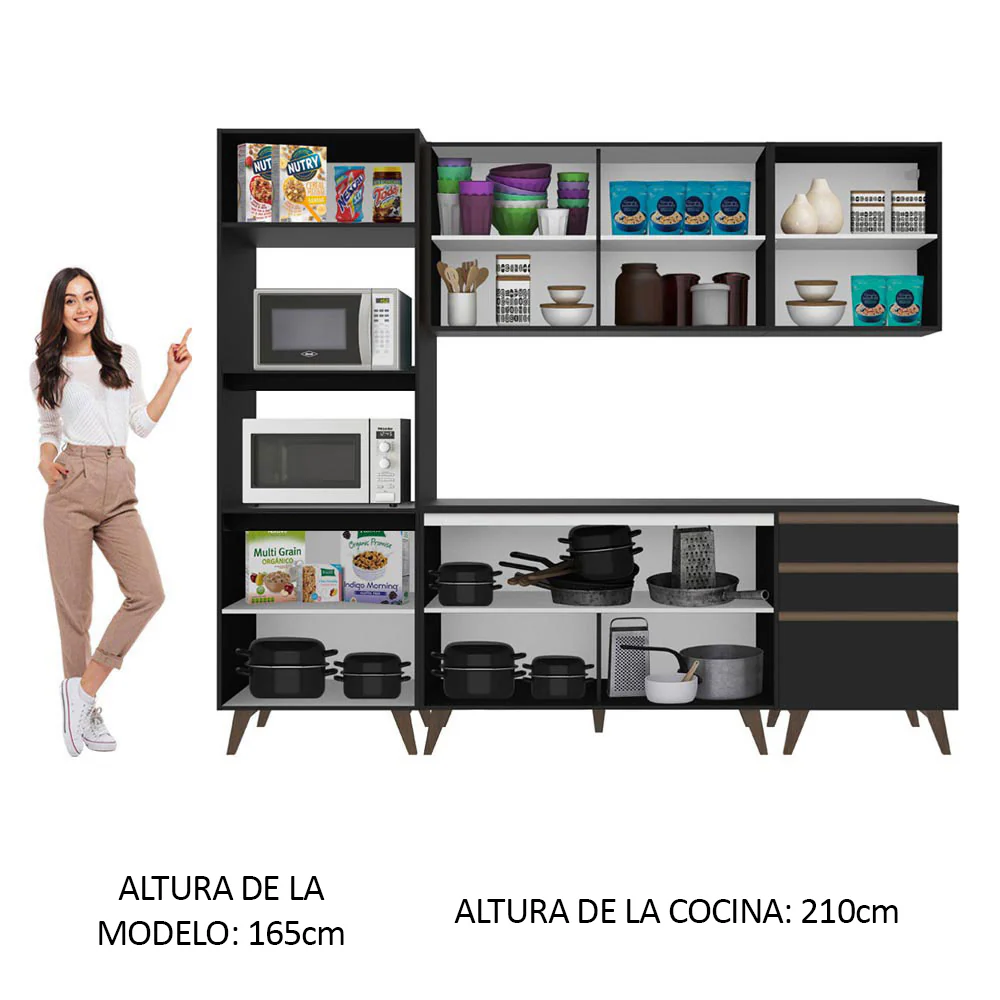 Combo completo de Cocina 250cm Reims Negro - Image 7