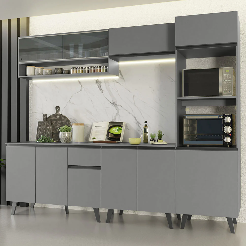 Combo Completo de Cocina 260 cm Gris Nice Madesa 06