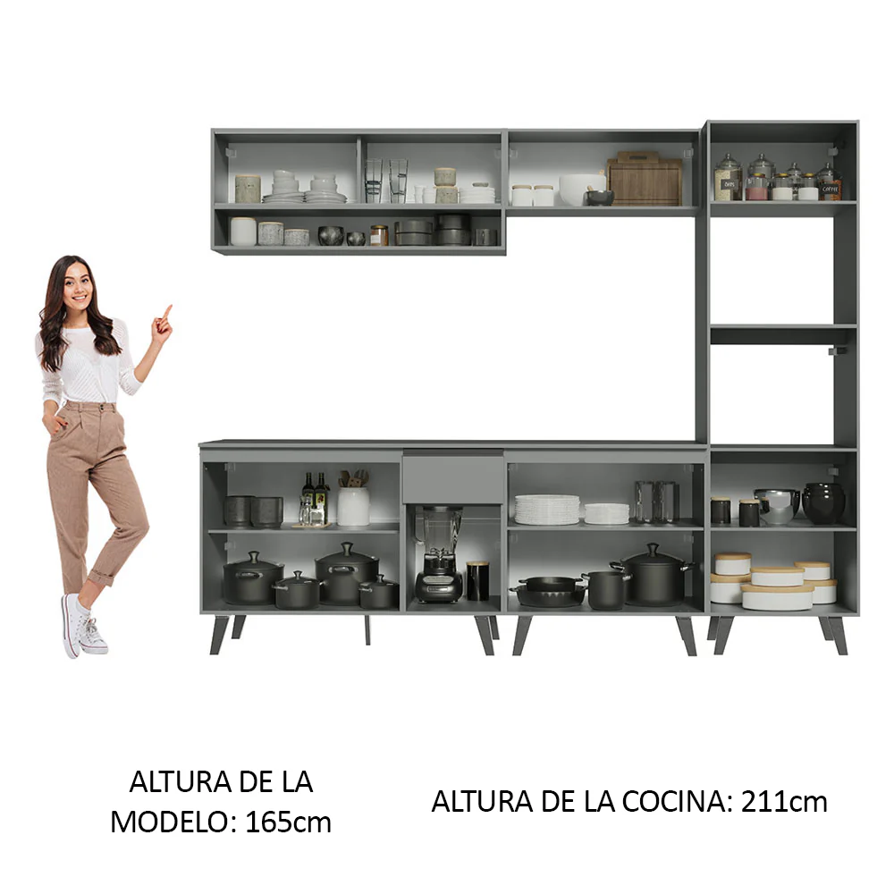 Combo Completo de Cocina 260 cm Gris Nice Madesa 07 - Image 5