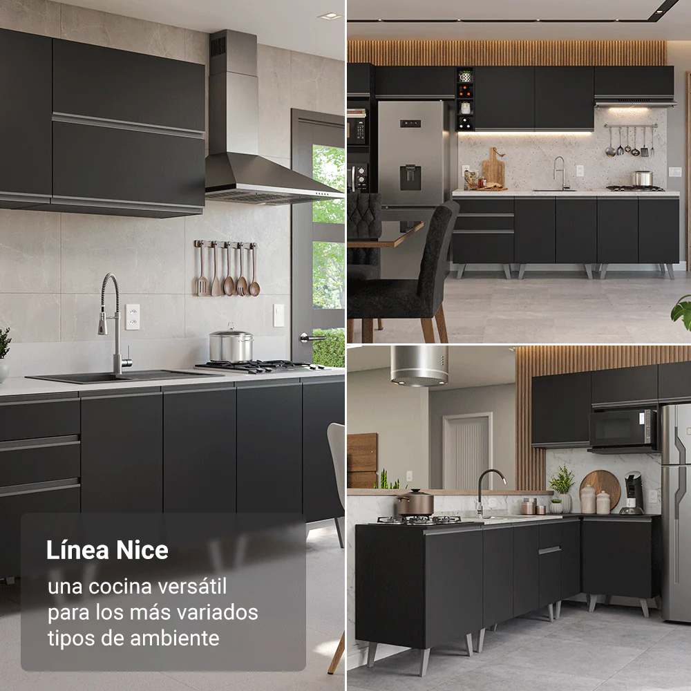 Combo completo de Cocina 260 cm Negro Nice Madesa 03 - Image 5