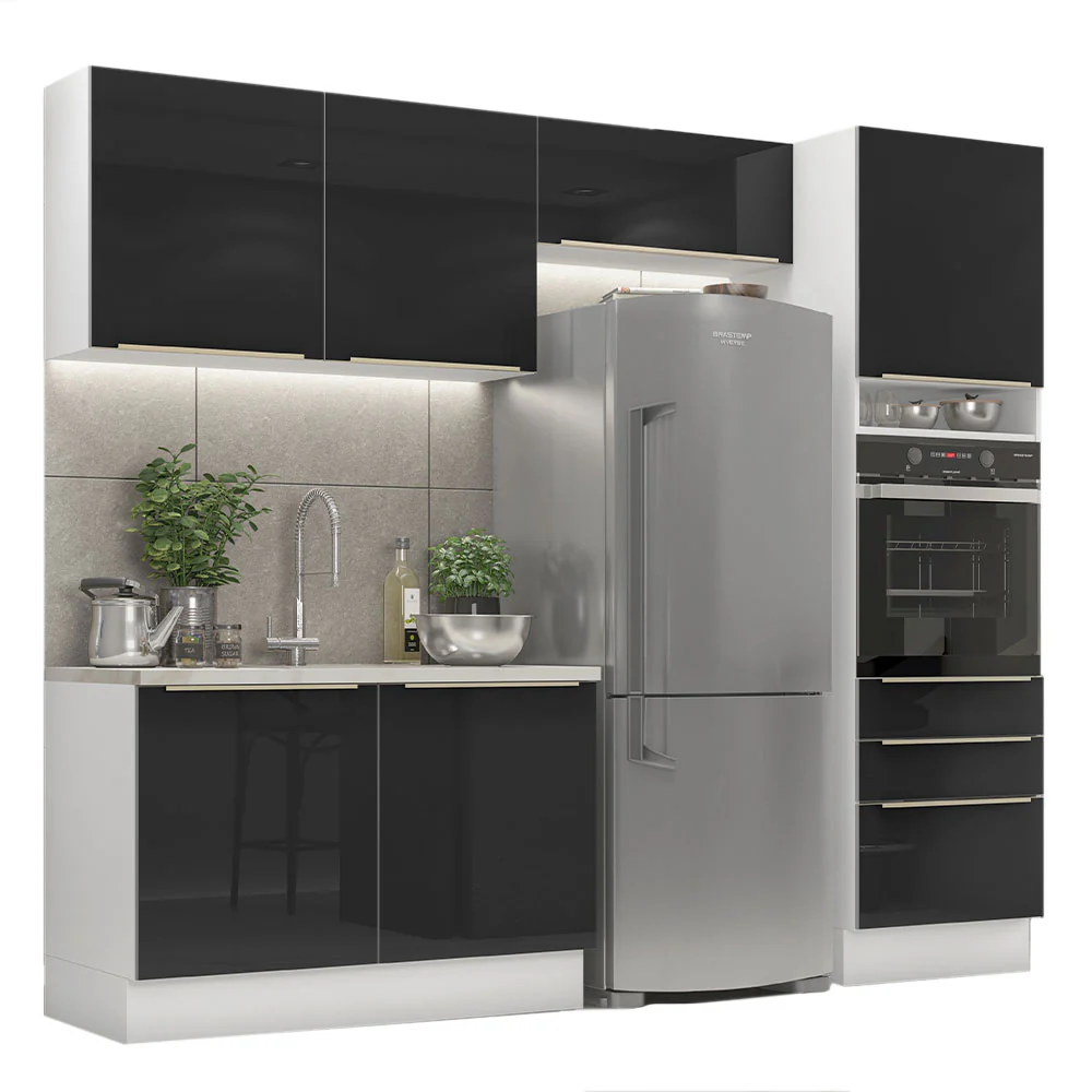 Combo completo de Cocina 260cm Blanco/Negro Lux Madesa 05 - Image 2
