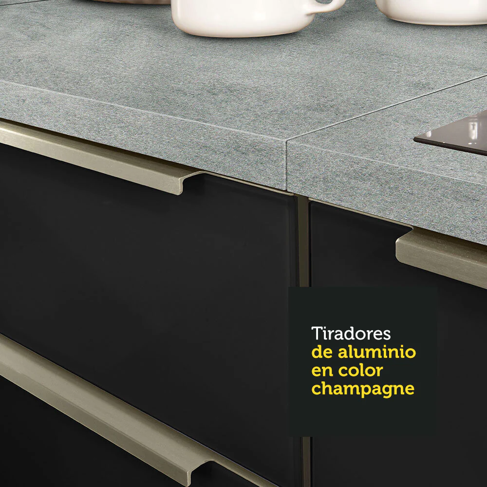 Combo completo de Cocina 260cm Blanco/Negro Lux Madesa 08 - Image 6