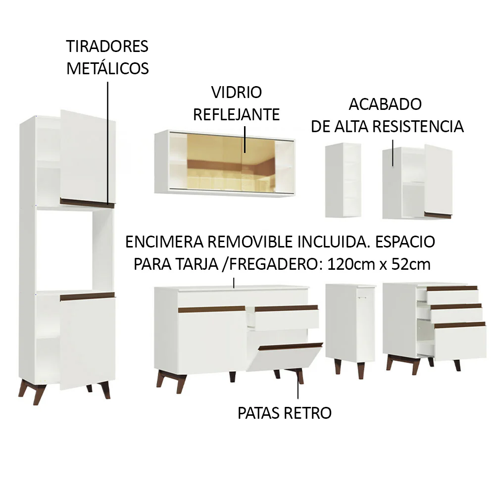 Combo completo de Cocina 260cm Blanco Reims Madesa 04 - Image 4