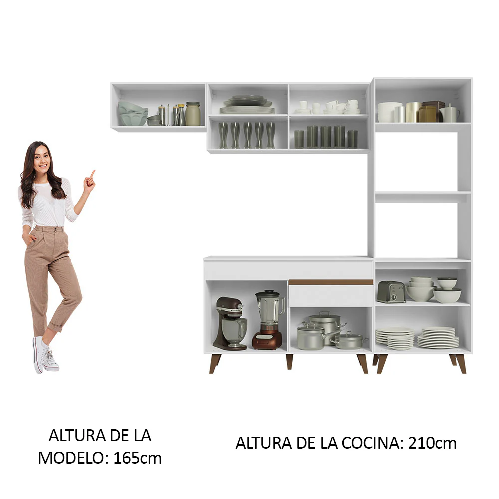 Combo completo de Cocina 260cm Blanco Reims Madesa 08 - Image 5